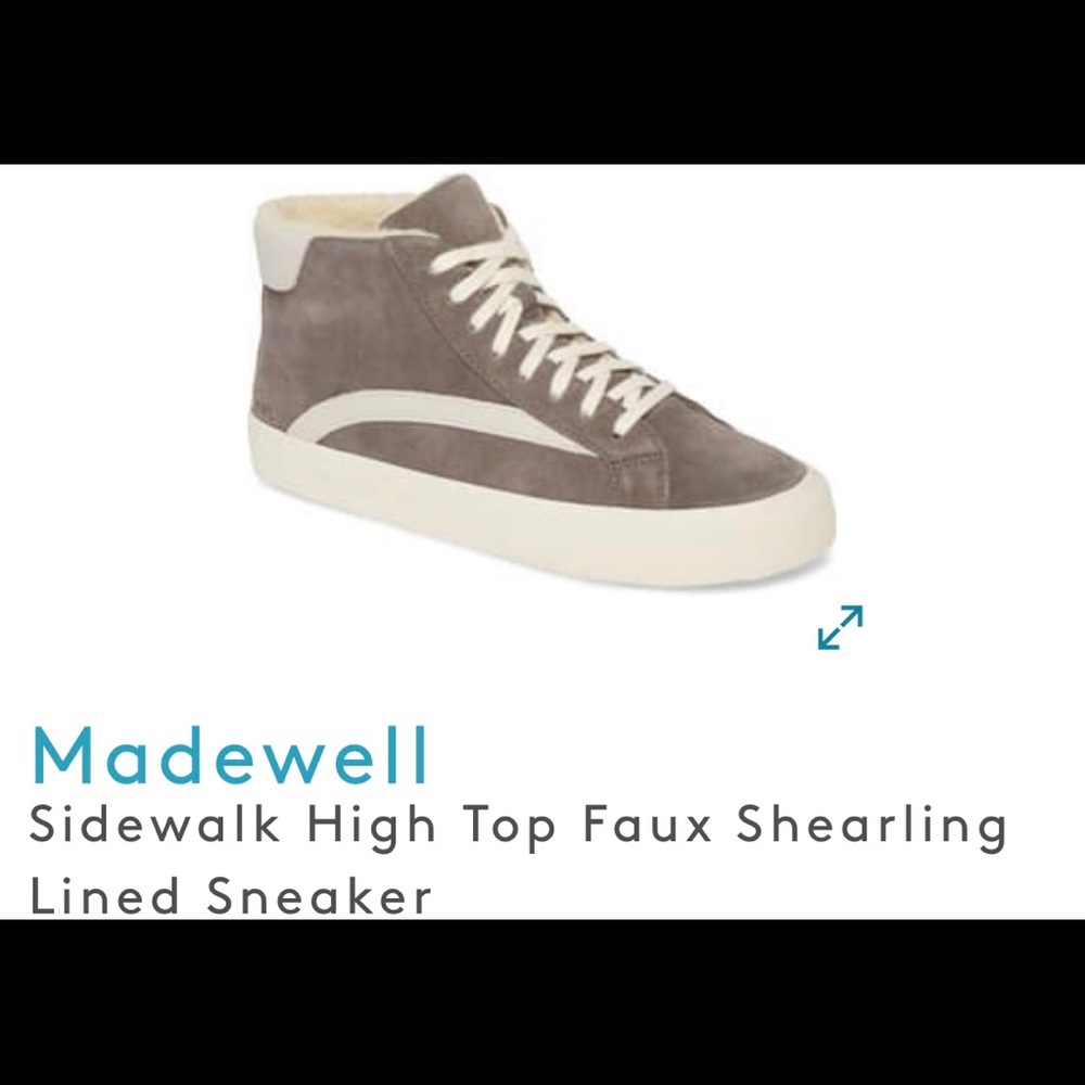 Madewell Sidewalk High Top Faux Shearling sneakers
